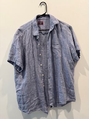 UNTUCKit Light Blue Short-Sleeve Button-Down Linen Shirt